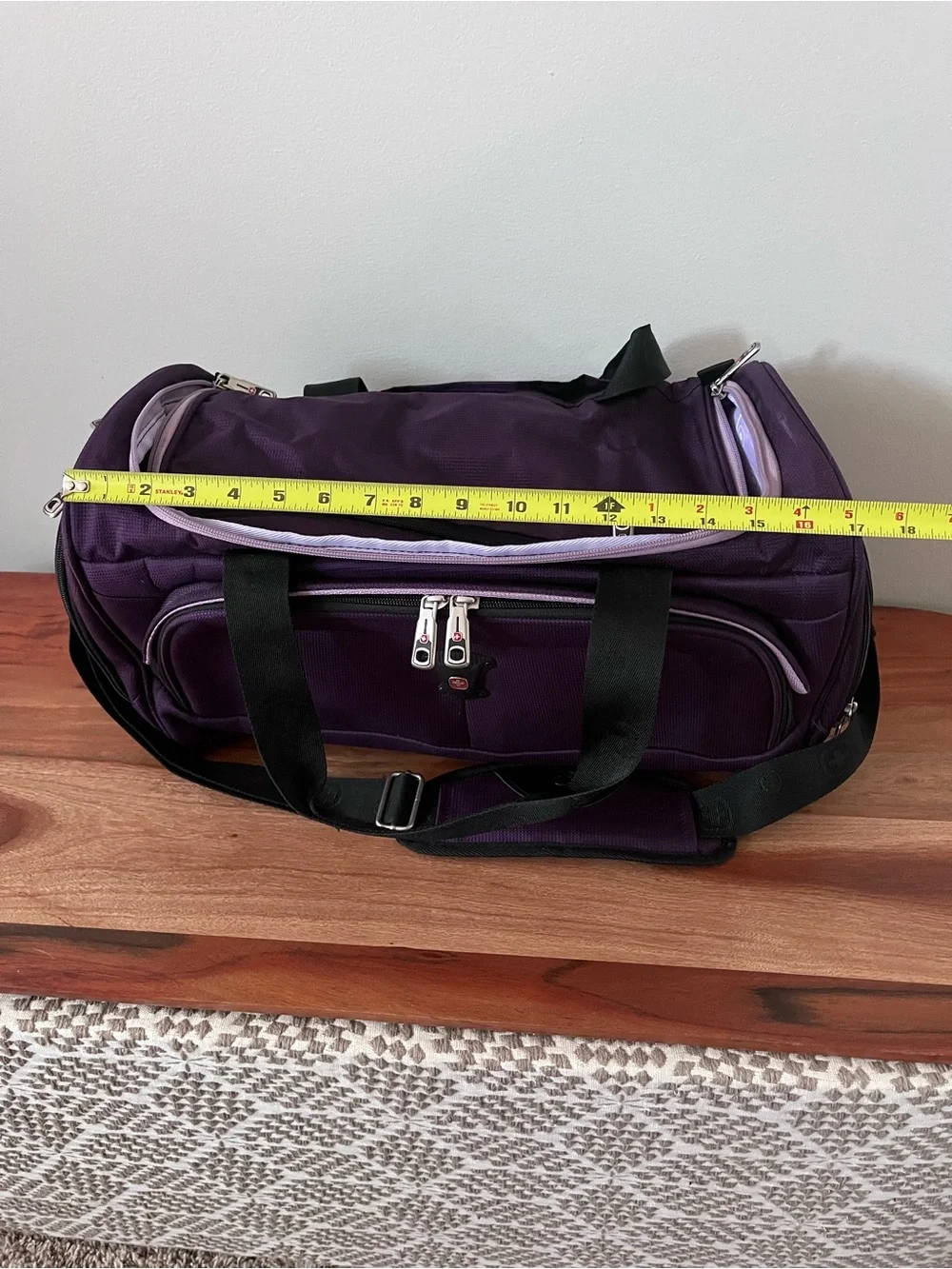 SwissGear Purple Duffel Bag Travel Gym Carry On Luggage with Shoulder Strap